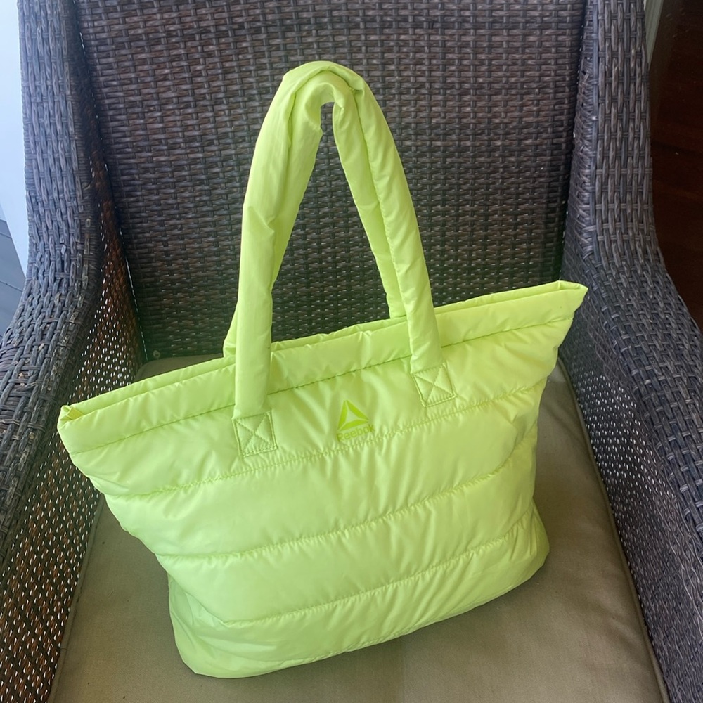 Reebok Beatrice  "Luminary Green Quilted Tote Bag